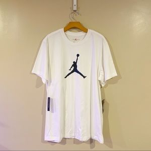 NIKE White T Shirt with Blue Jordan Emblem NWT
